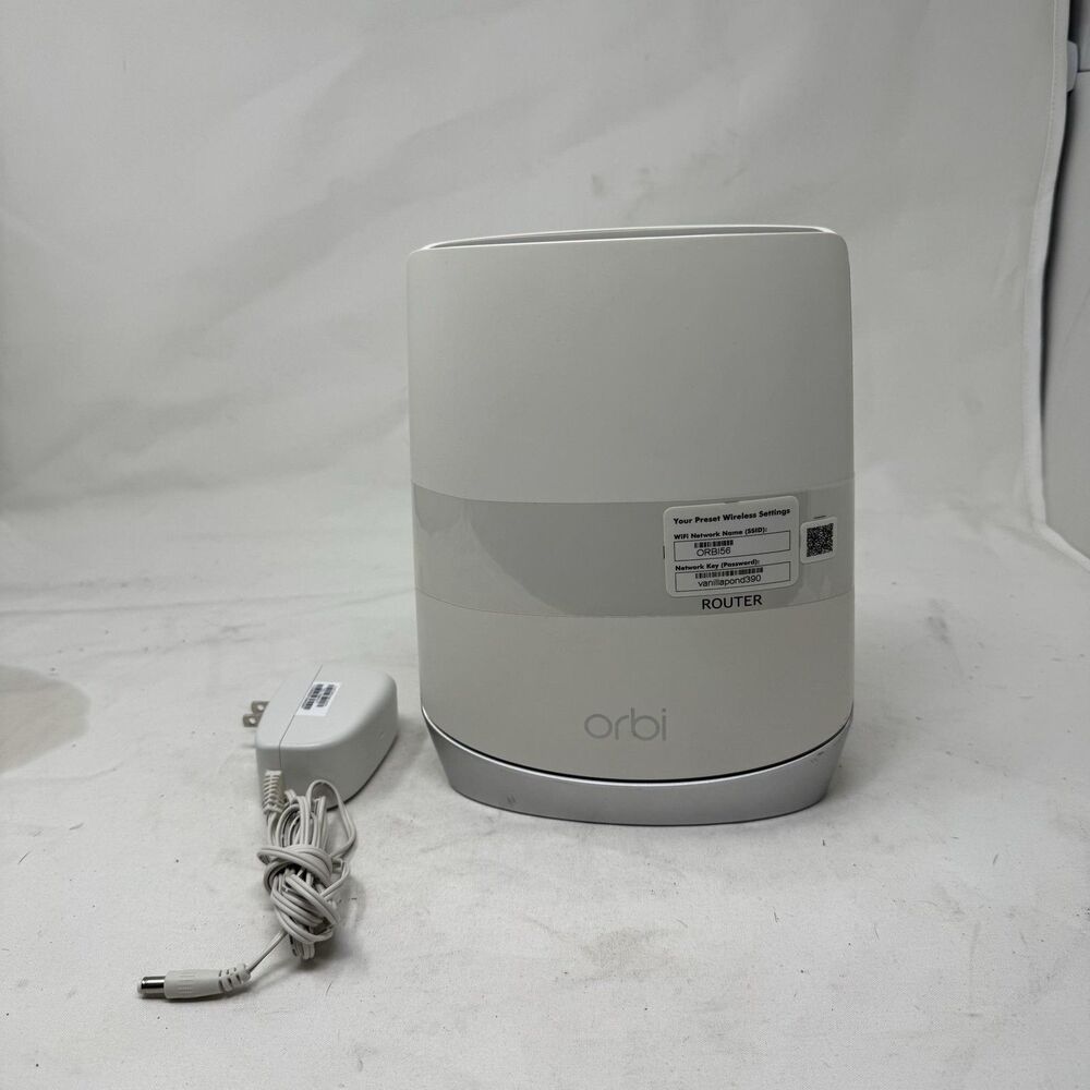 NETGEAR Orbi RBR750 AX4200 Tri-Band WiFi 6 Router MU-MIMO 3-Port W Adapter White